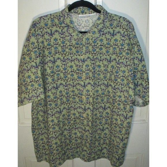 VTG Patagonia White Tag Tribal Design Men's Button Front Hawaiian Shirt L 80s - Picture 1 of 5